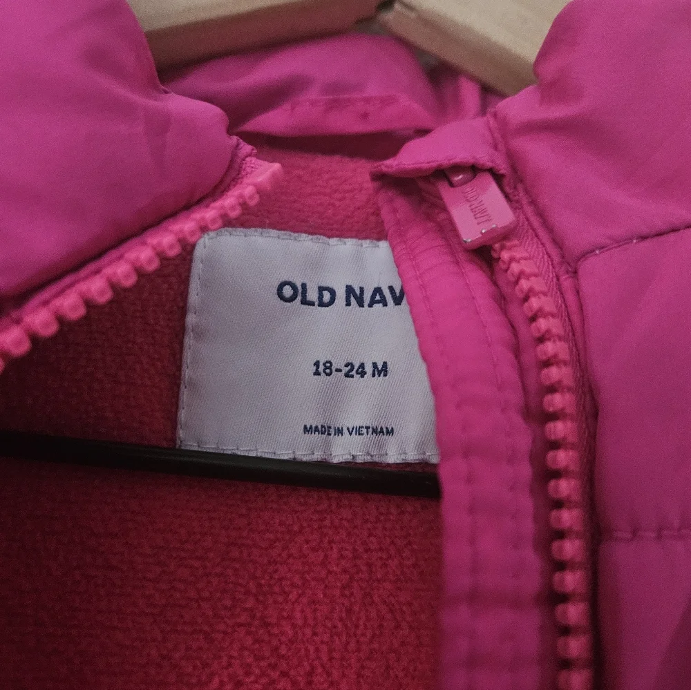 old navy pink vest, 18 - 24 months